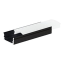 2M surface aluminum profile for LED strips up to 12mm Black