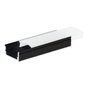 Perfil aluminio traslúcido superficie 2M para tiras LED hasta 12mm Negro