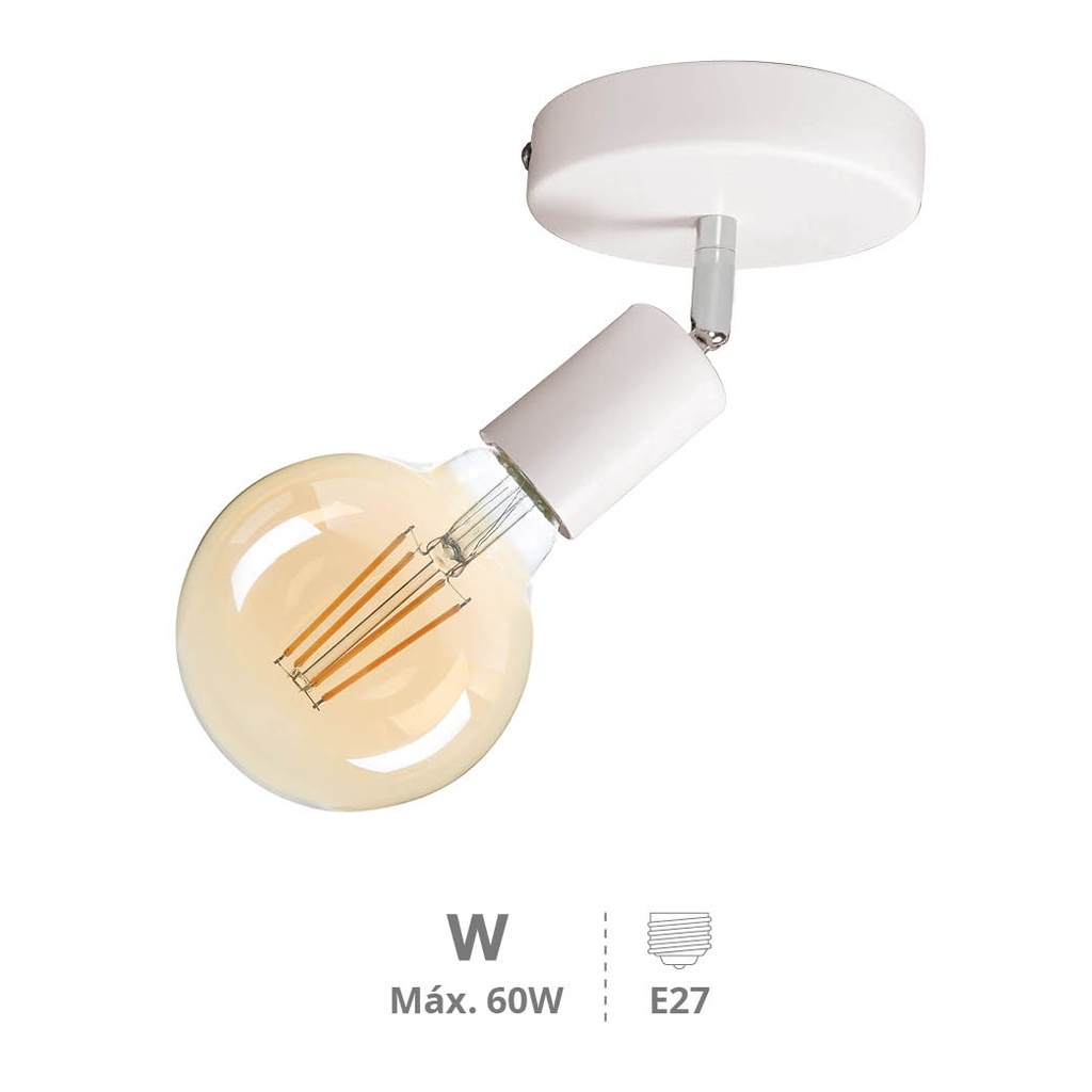 Aplique de teto simples Série Kestila E27 Branco