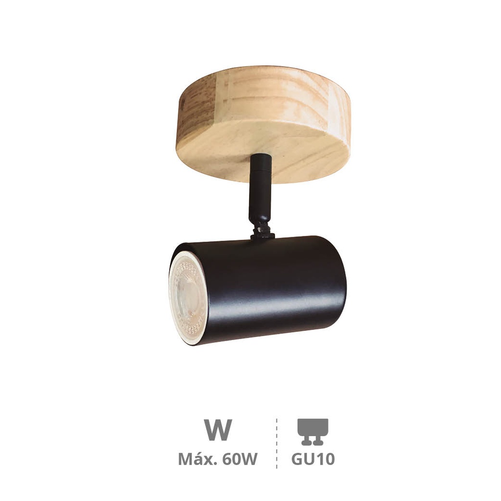 Aplique de teto simples Série Rintela GU10 Preto