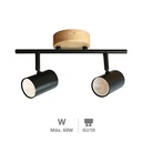 Aplique de teto com dois focos linear Série Rintela GU10 Preto