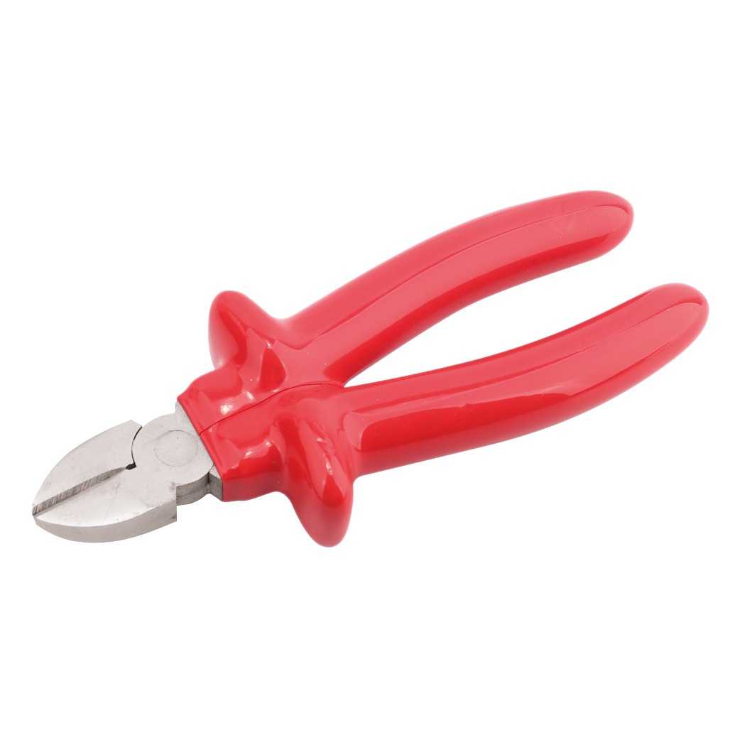 Diagonal cut pliers with 180mm insulating handle