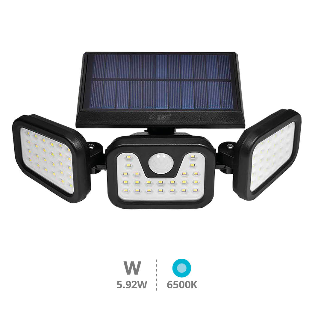 Aplique solar LED orientable Siltala 5,92W 6500K Negro