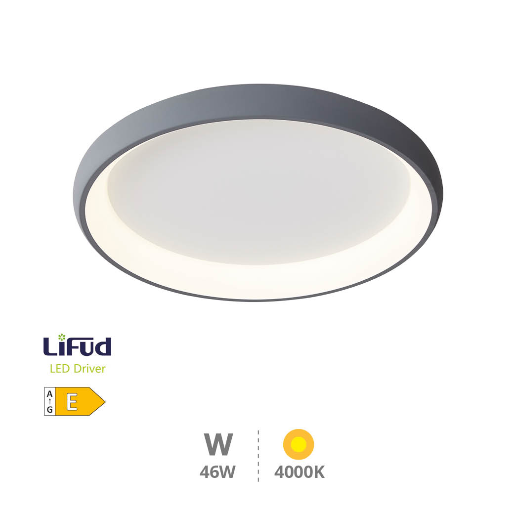 Simola round ceiling LED light 46W 4000K Grey