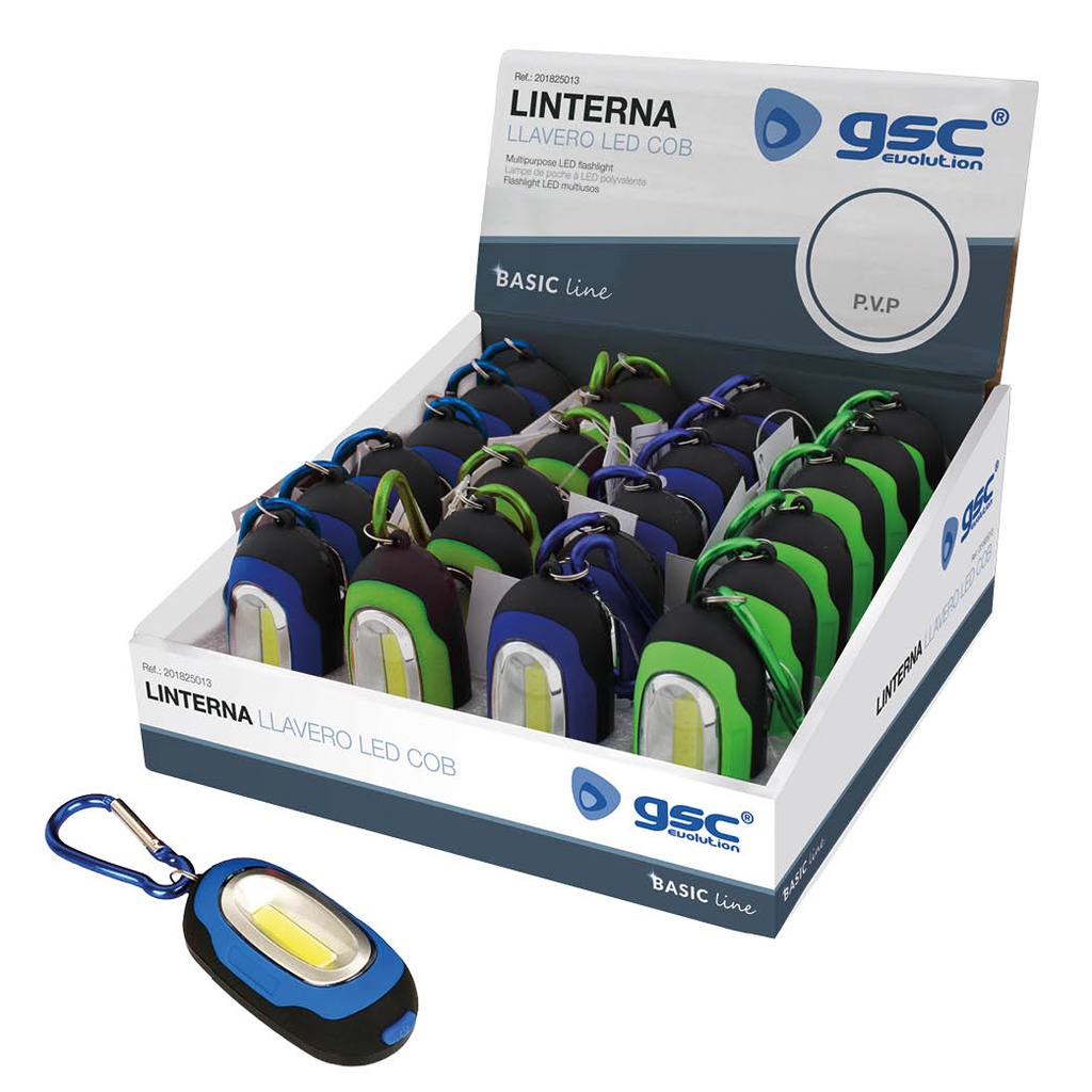 LED COB keychain flashlight 1W - 24pcs display box