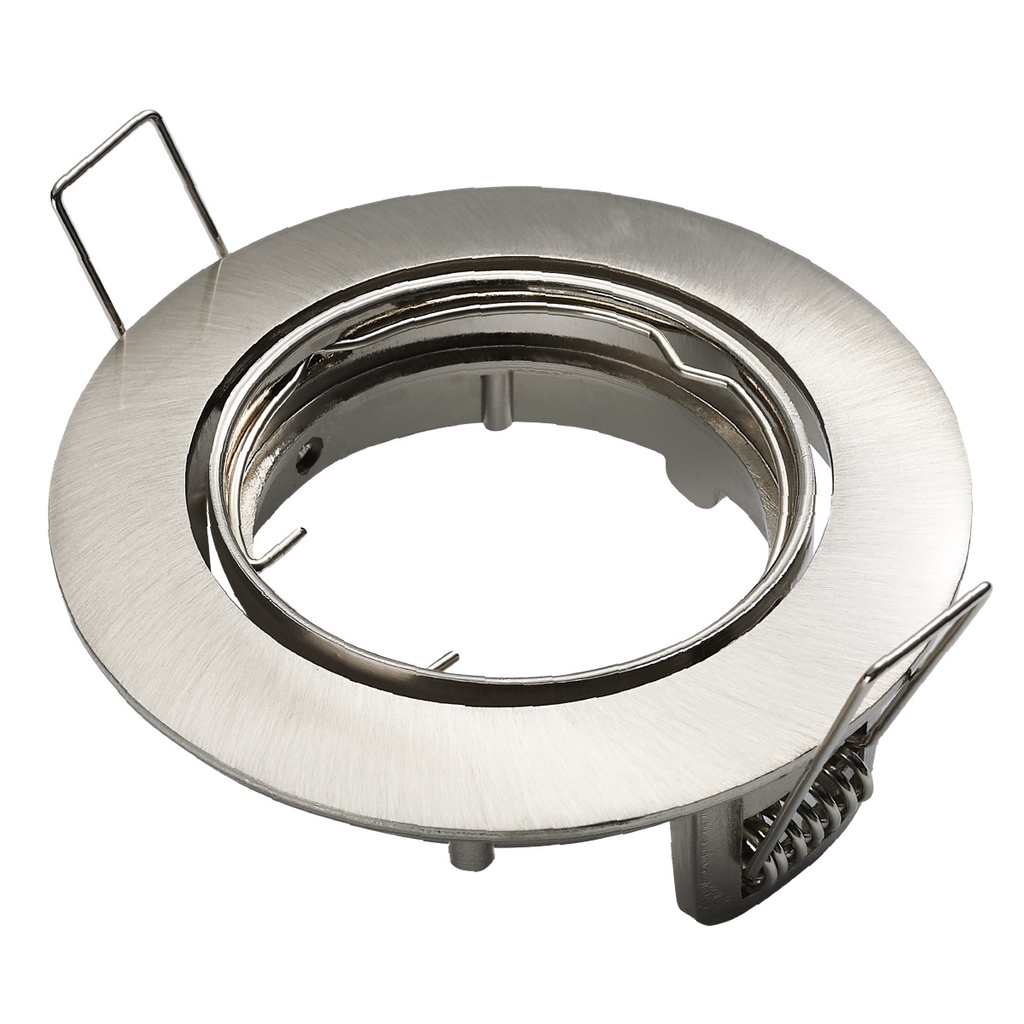 Downlight orientável redondo encastrável Chandur Níquel satín