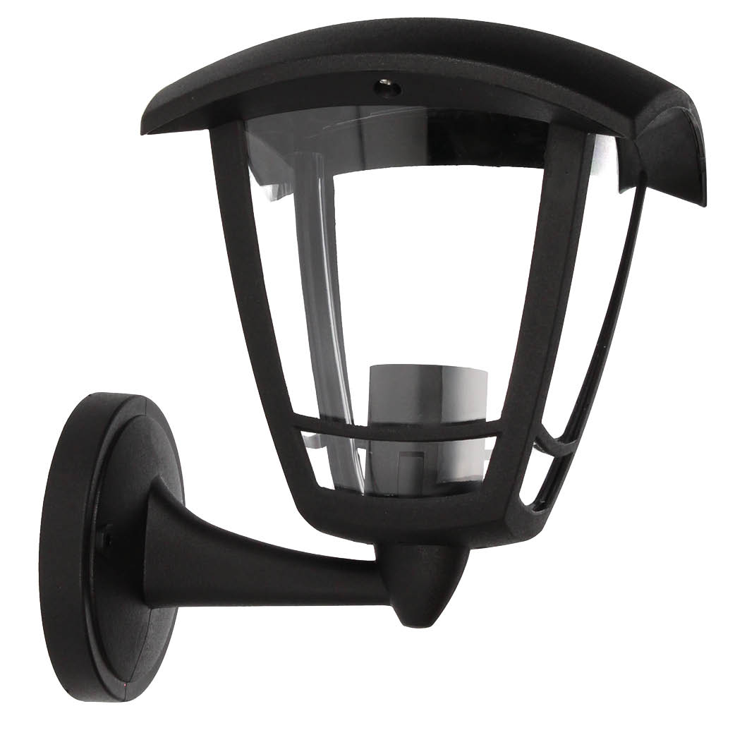 Barli series bottom mounted arm wall garden light E27 black