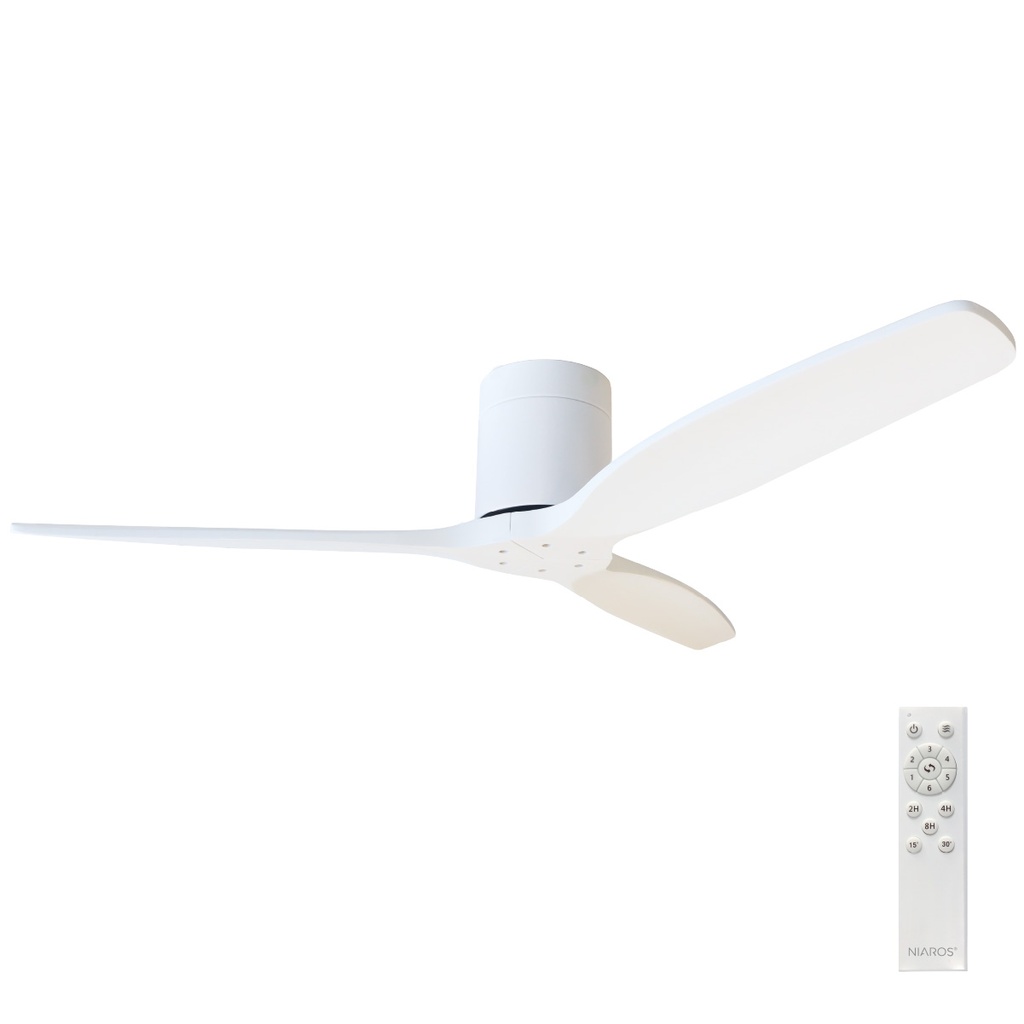 Mucari 52' DC ceiling fan with remote control CCT 3 blades White/Wood