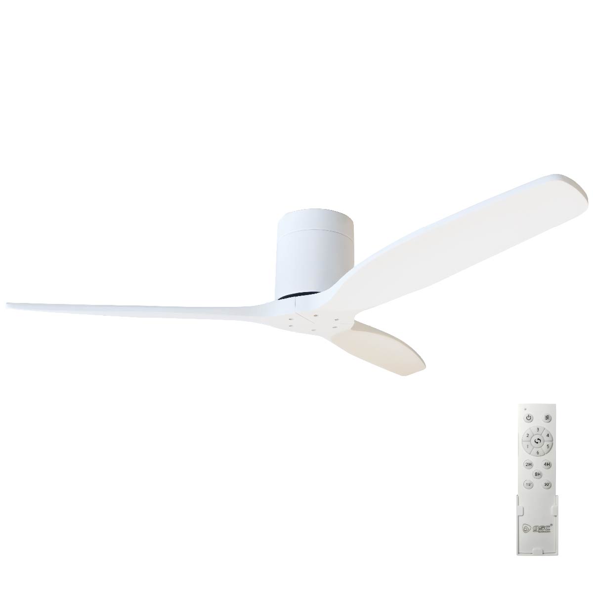Mucari 52' DC ceiling fan with remote control CCT 3 blades White/Wood