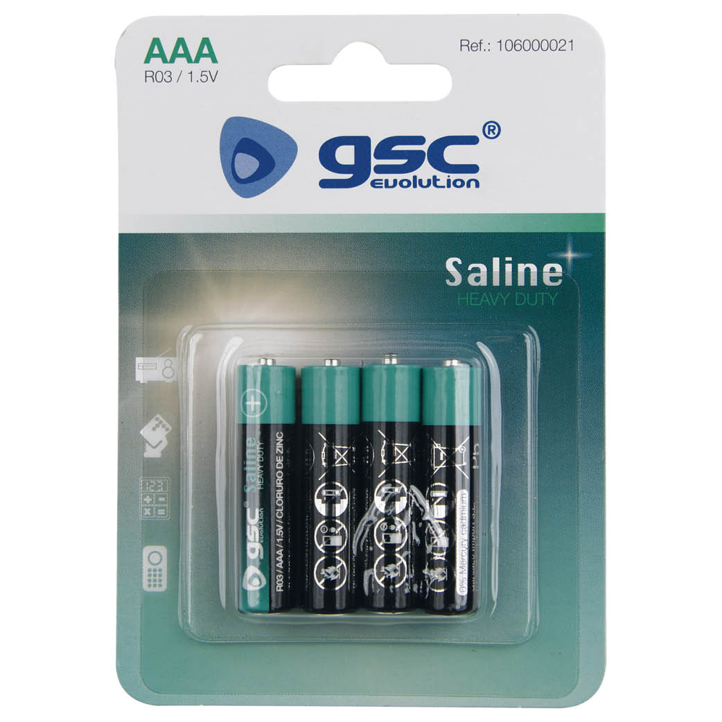 Pile saline GSC evolution R03 (AAA) Blister 4 u