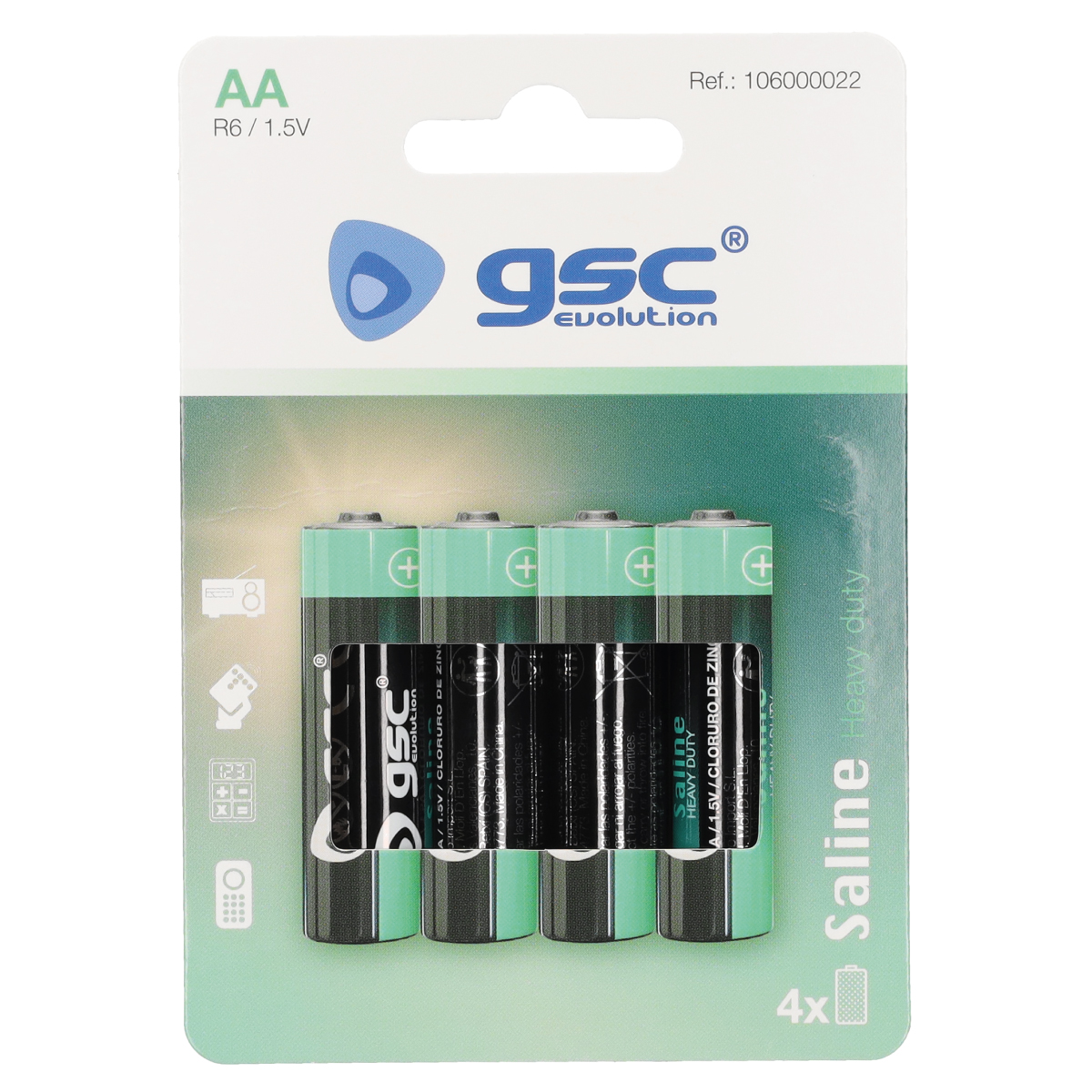 Pile saline GSC evolution R6 (AA) Blister 4 u