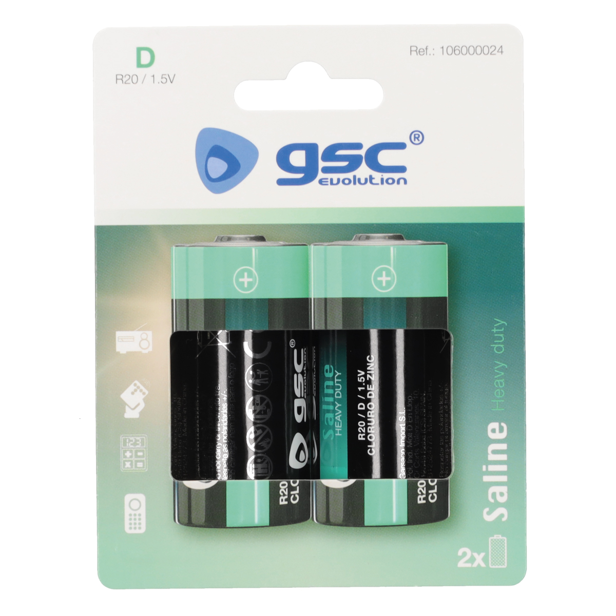GSC evolution Heavy Duty R20 (D) Battery 2pcs/blister