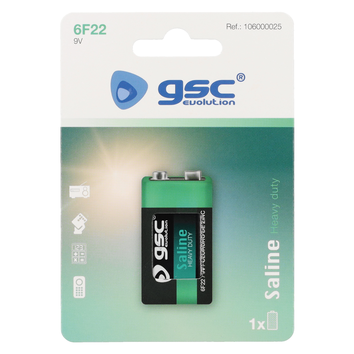 GSC evolution Heavy Duty 6F22 (9V) Battery 1pc/blister