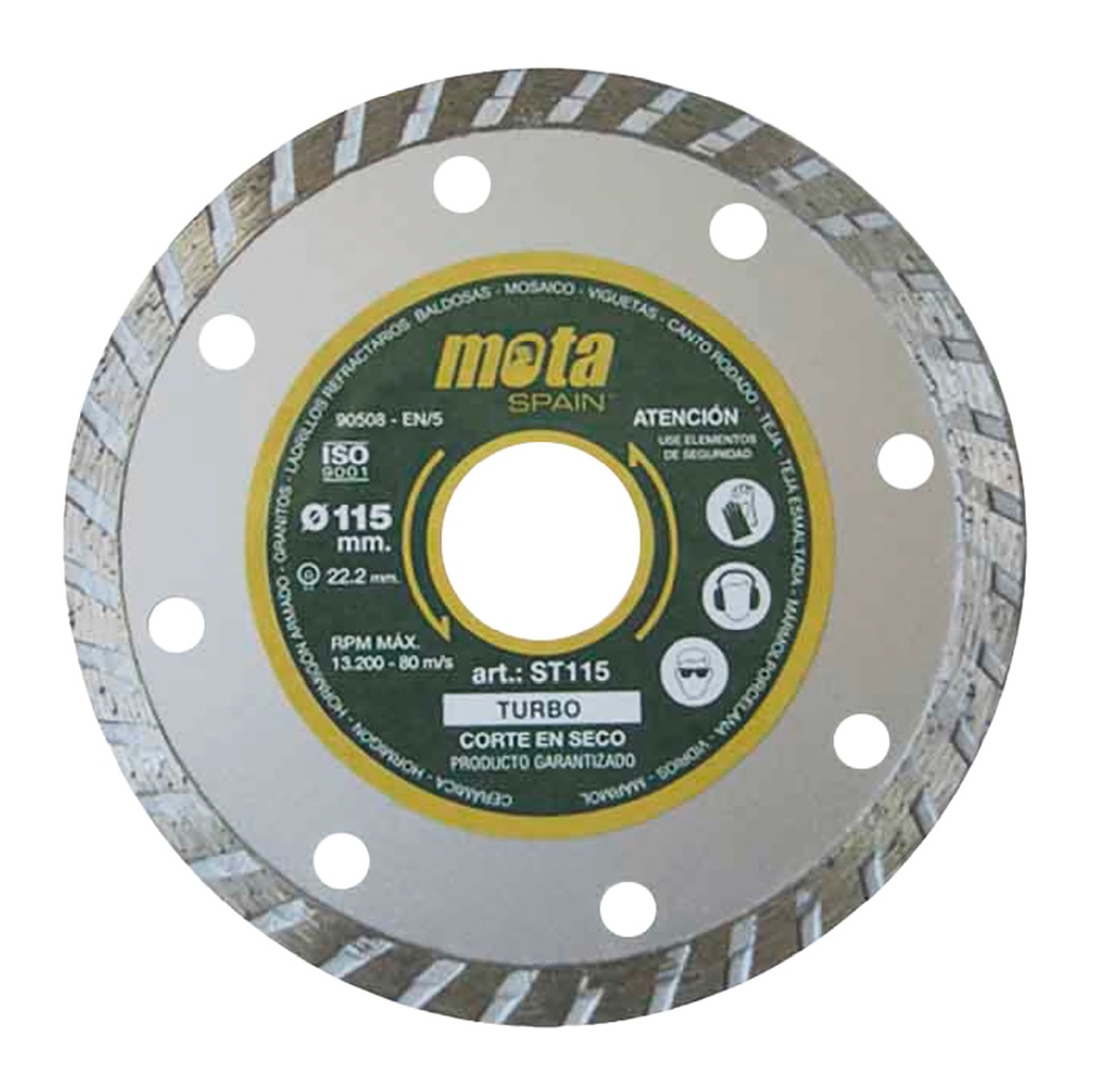 Disco de diamante corte en seco 115mm
