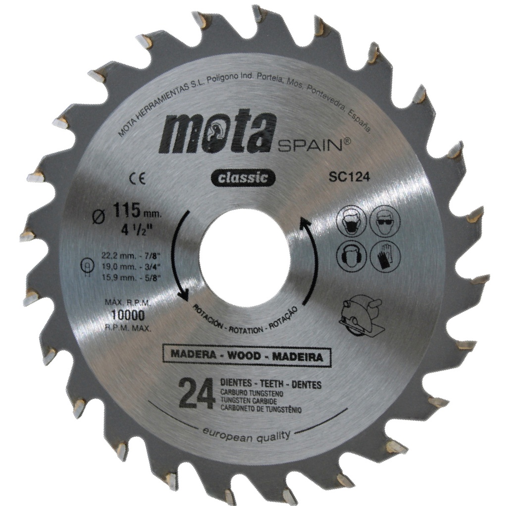 Sierra circular widia 115mm 24 dientes