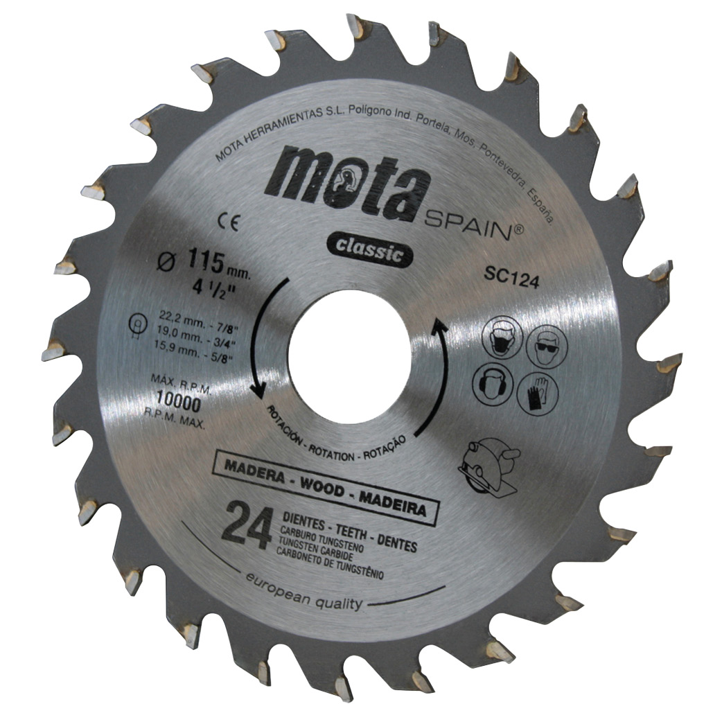 Circular saw with widia 115mm 24 teeth