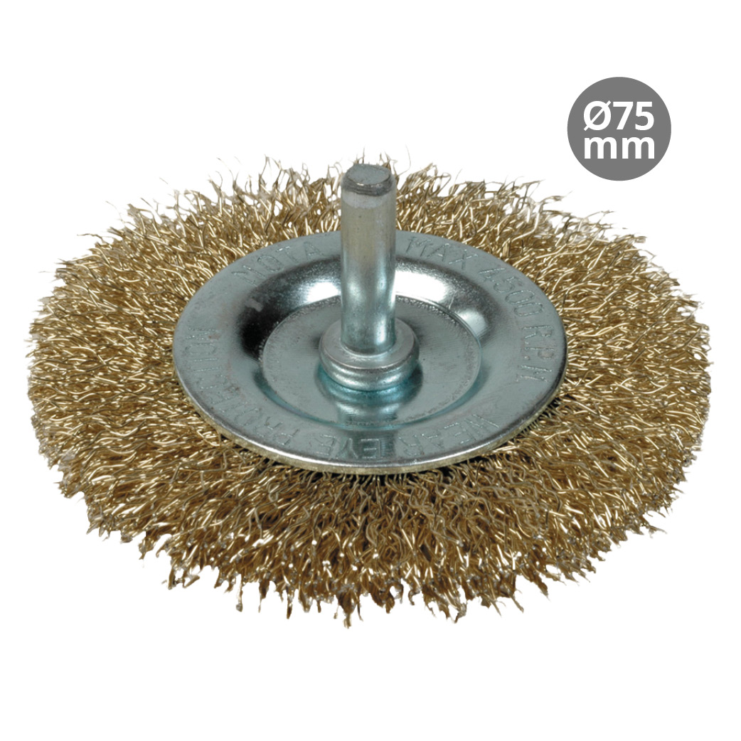 Circular wire brush with 75mm spike