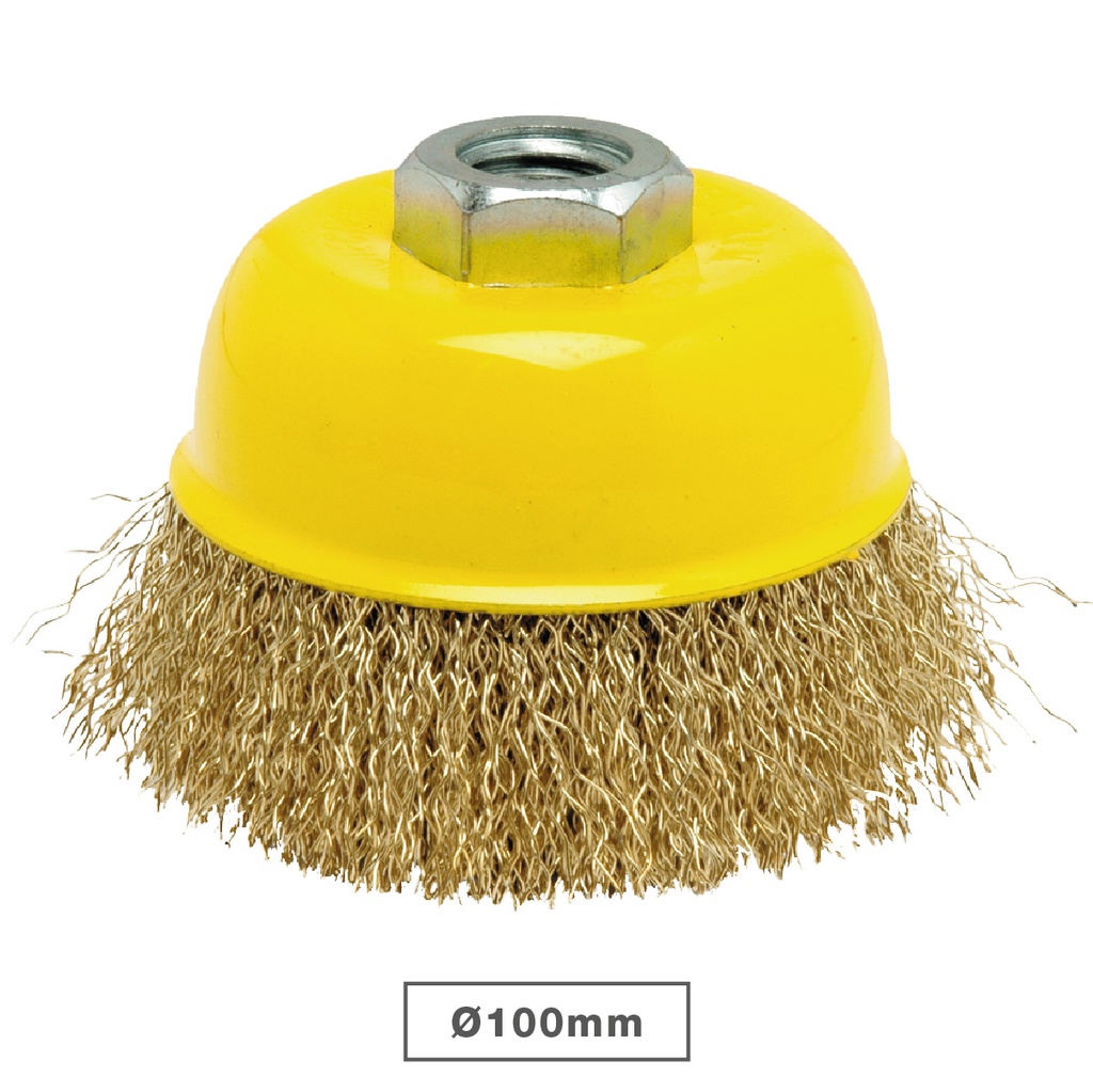 Brosse boisseau à fil métal ondulé 100 mm