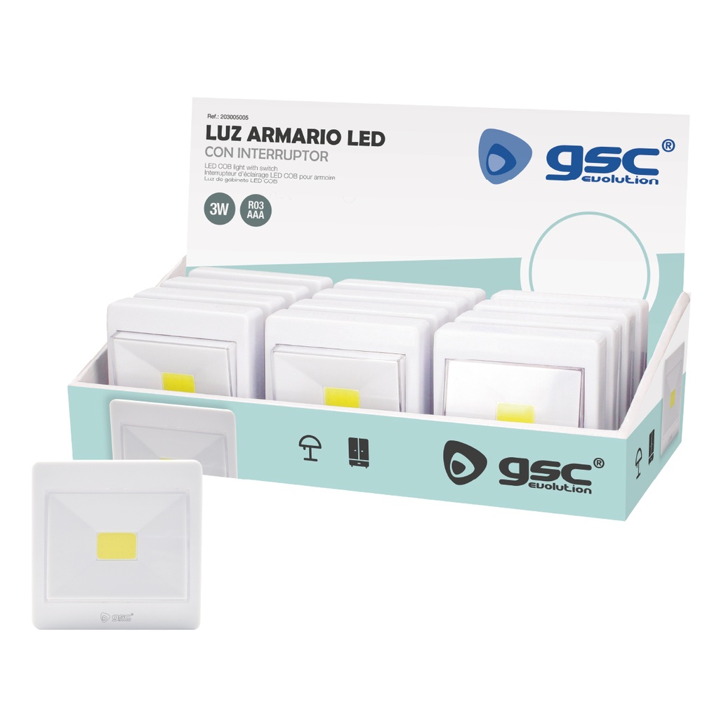 Luz armario LED 180lm - 12u caja exp