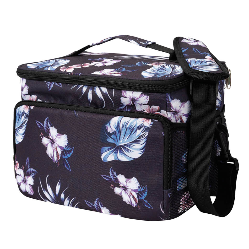 Thermal bag for food 8,5L black with flowers