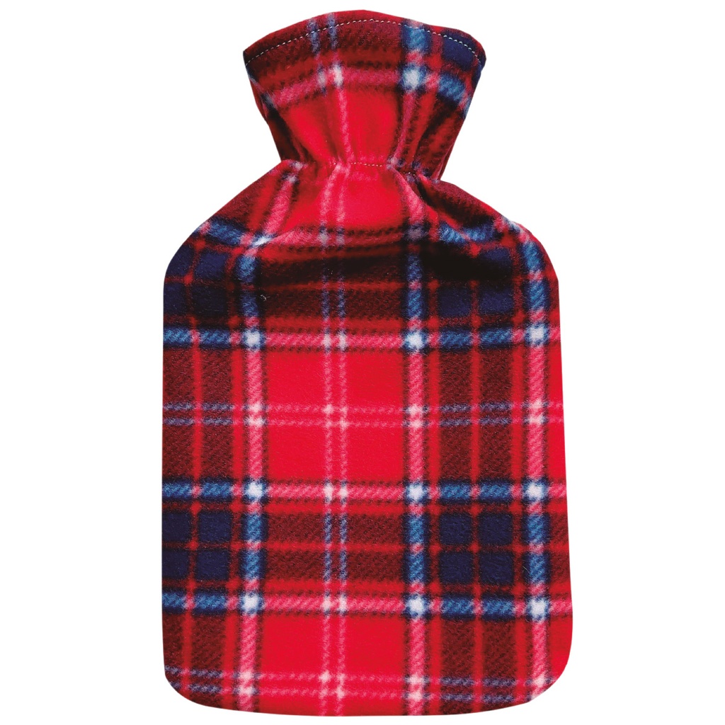 Botija de água quente 2 l Quadro escocês vermelho