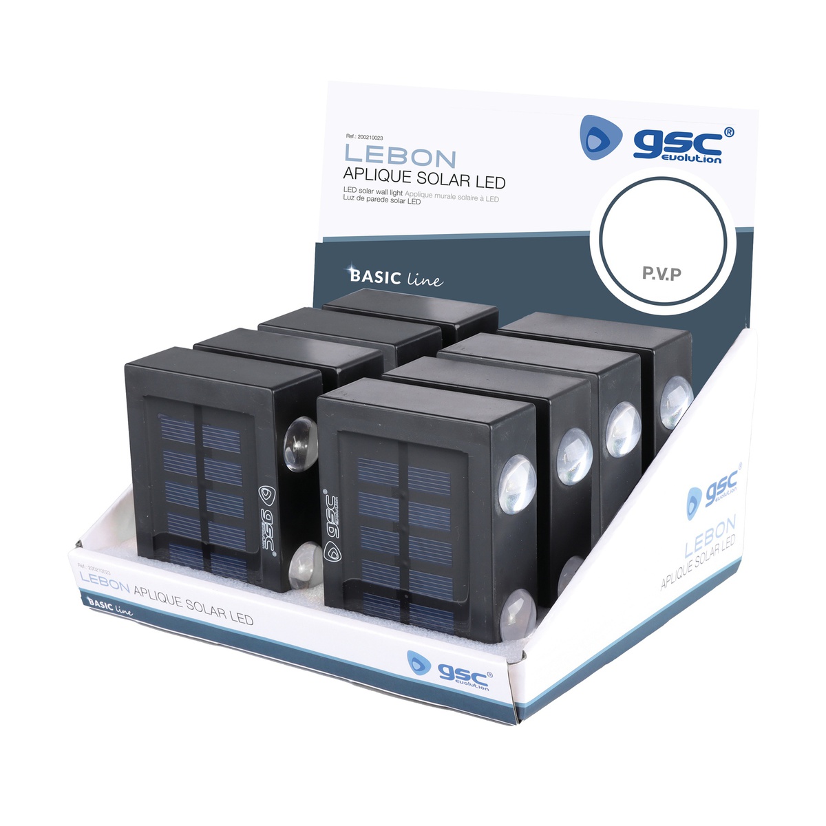 Aplique solar LED Lebon 1 W – 8 un. caixa exp