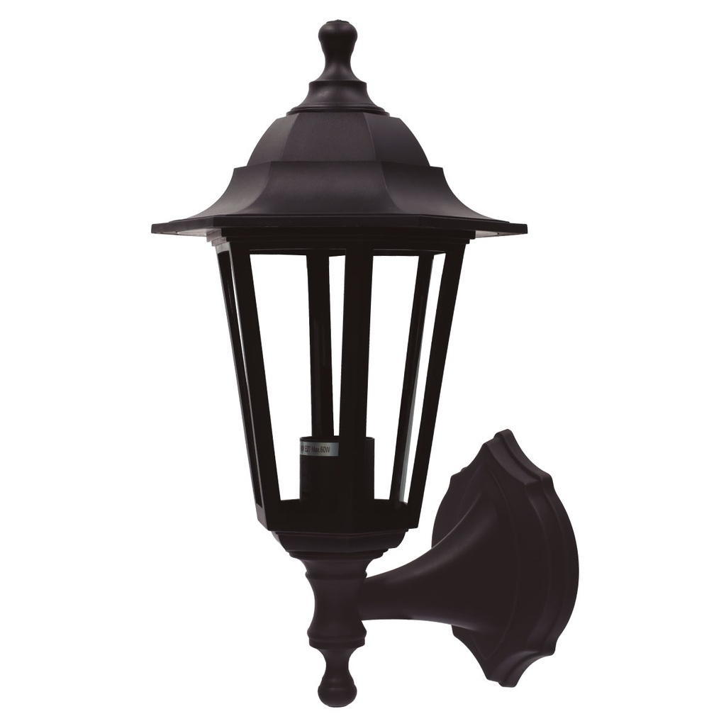 Candeeiro de parede exterior Série Bagan E27 IP44 Preto 