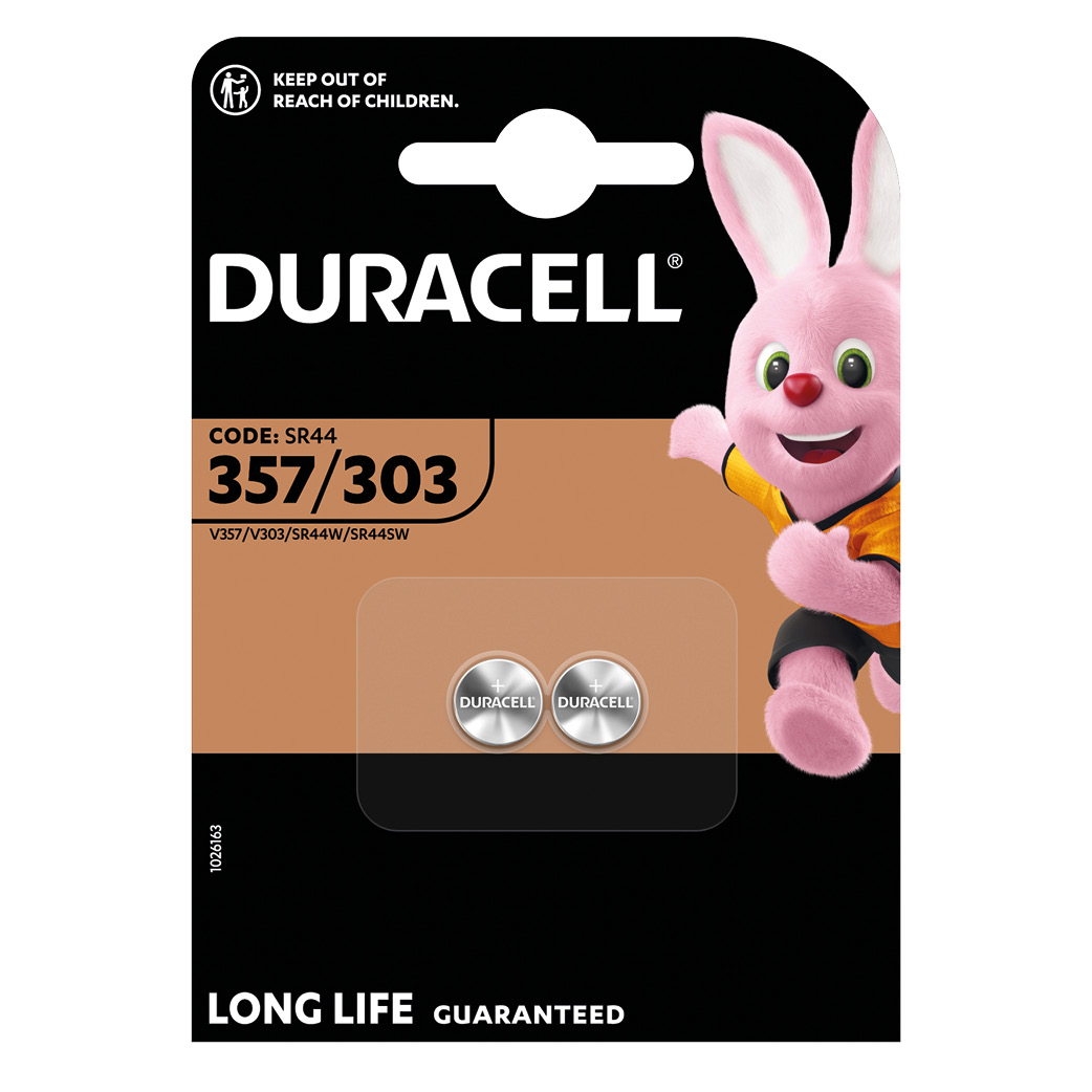 Pila para reloj Duracell 303/357 (SR44) Blister 2u