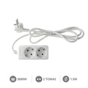 [100005009] Base múltiple 2T (3x1.5mm) 1,5M Blanca