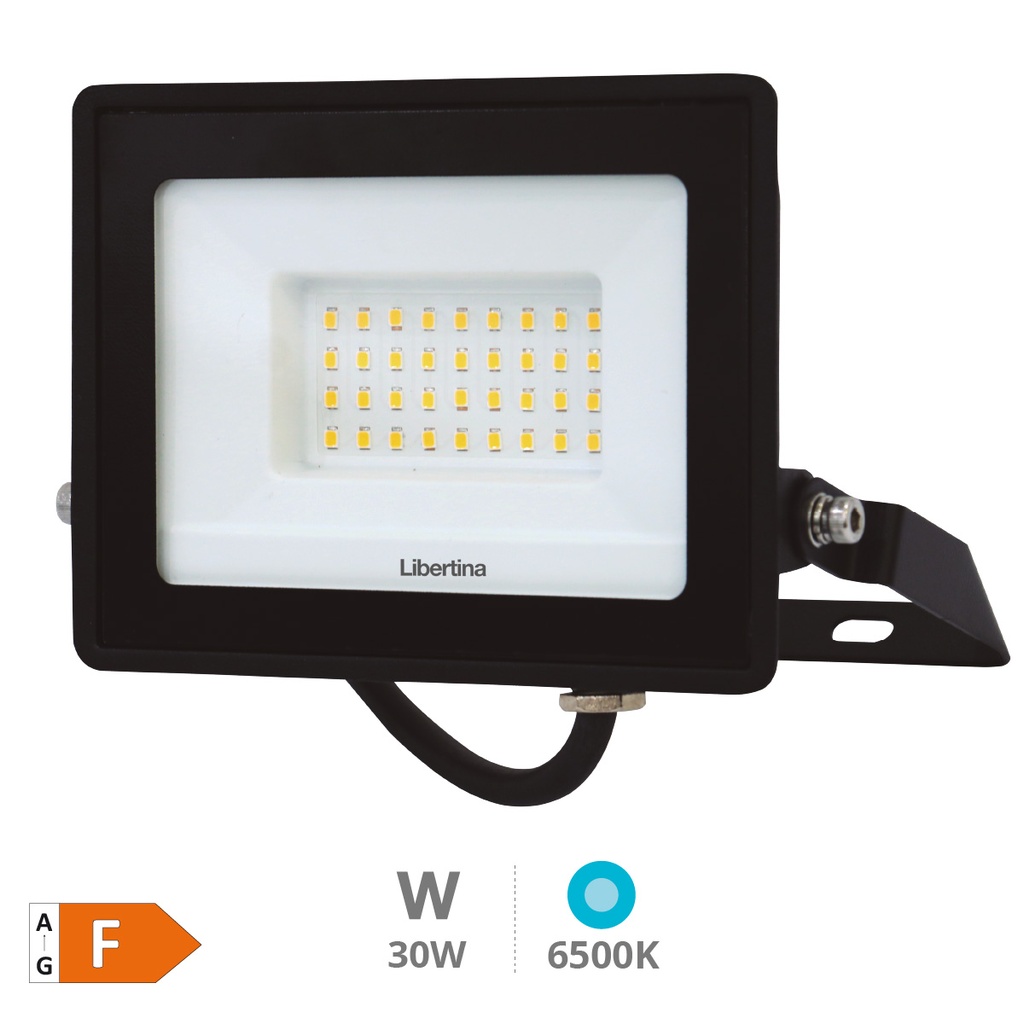 Projecteur LED 30W 6500K IP65 Noir - Libertina
