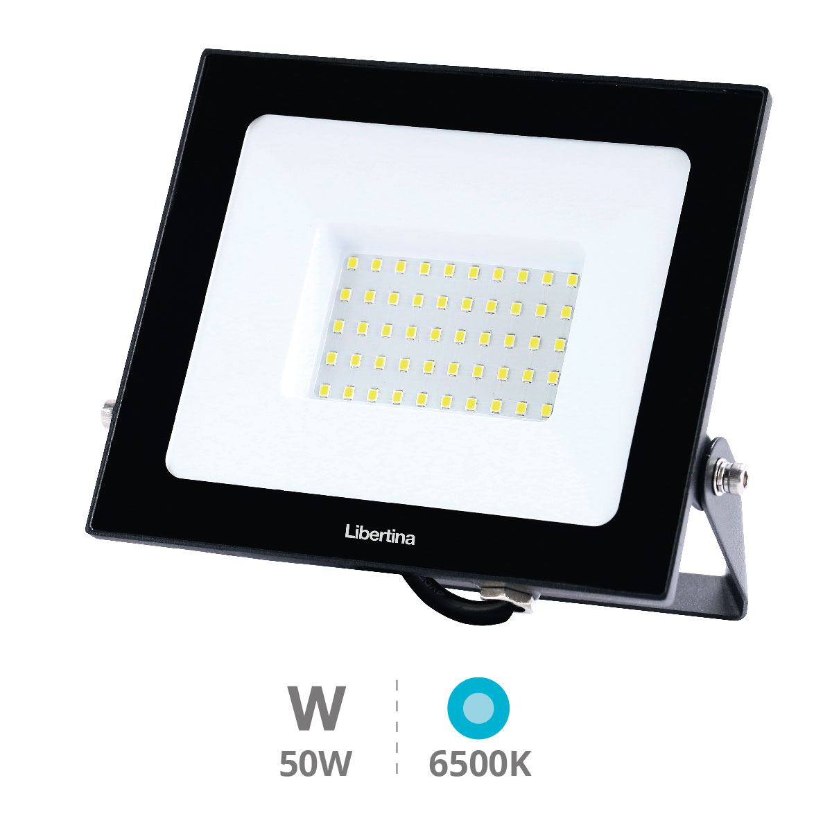 Projecteur LED 50W 6500K IP65 Noir - Libertina
