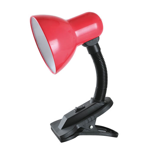 Lampe de bureau à bras articulé à pince Saidu E27 rouge