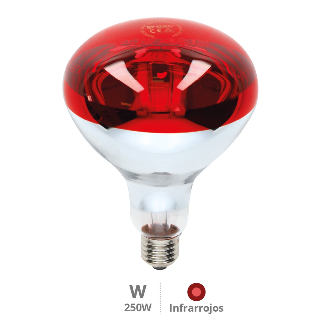 Ampoule infrarouge Ø115 mm E27 Max. 250 W.