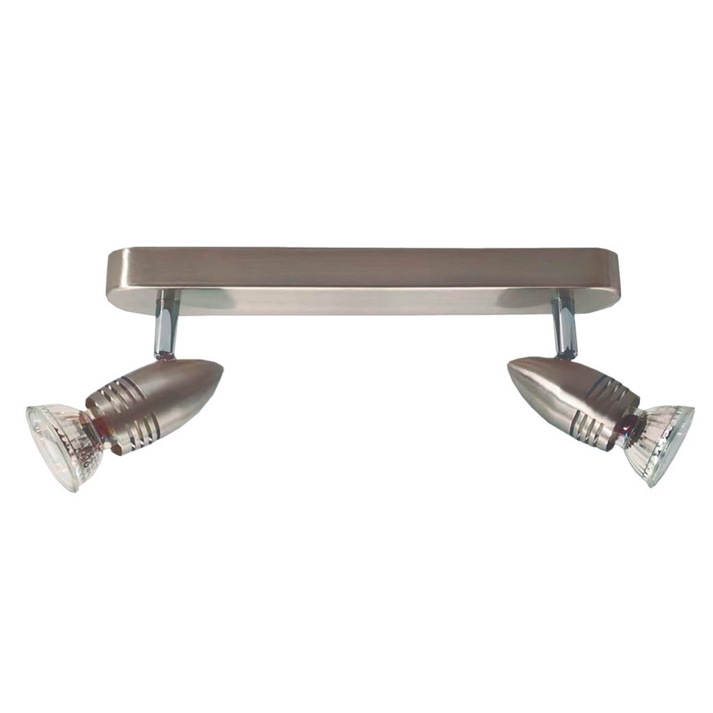 Aplique de teto com dois focos linear Série Kegla GU10 Níquel