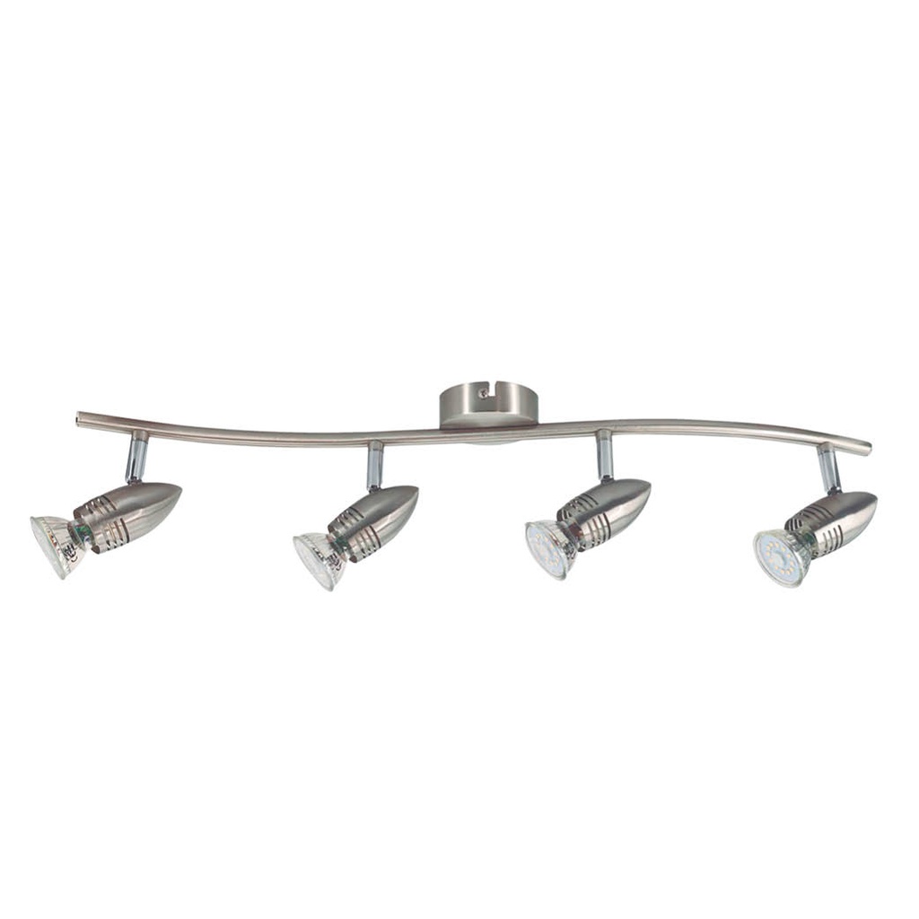 Aplique de teto com quatro focos linear Série Kegla GU10 Níquel