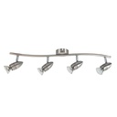 Aplique de teto com quatro focos linear Série Kegla GU10 Níquel