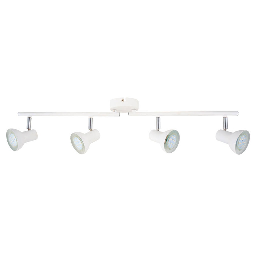 Aplique de teto com quatro focos linear Série Kaitola GU10 Branco