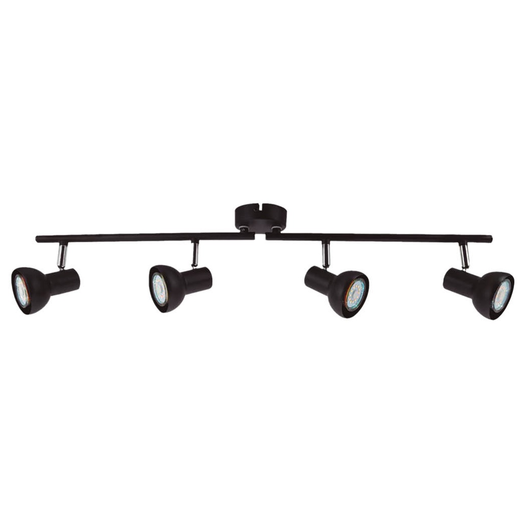 Aplique de teto com quatro focos linear Série Kaitola GU10 Preto