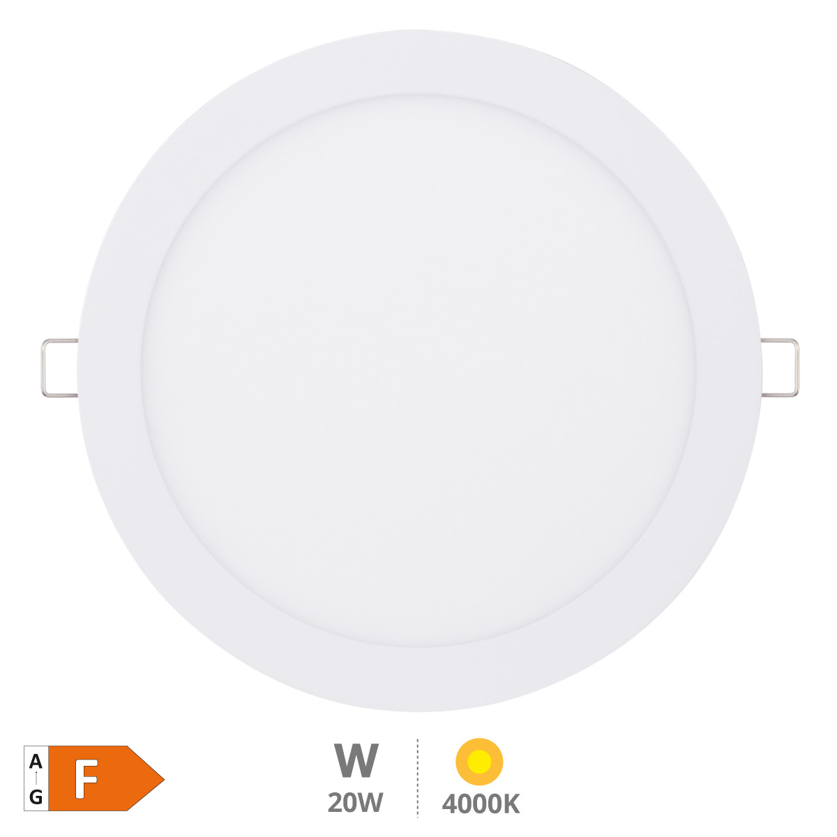 Downlight encastrável LED redonda Lonbo 20 W 4200 K Branco