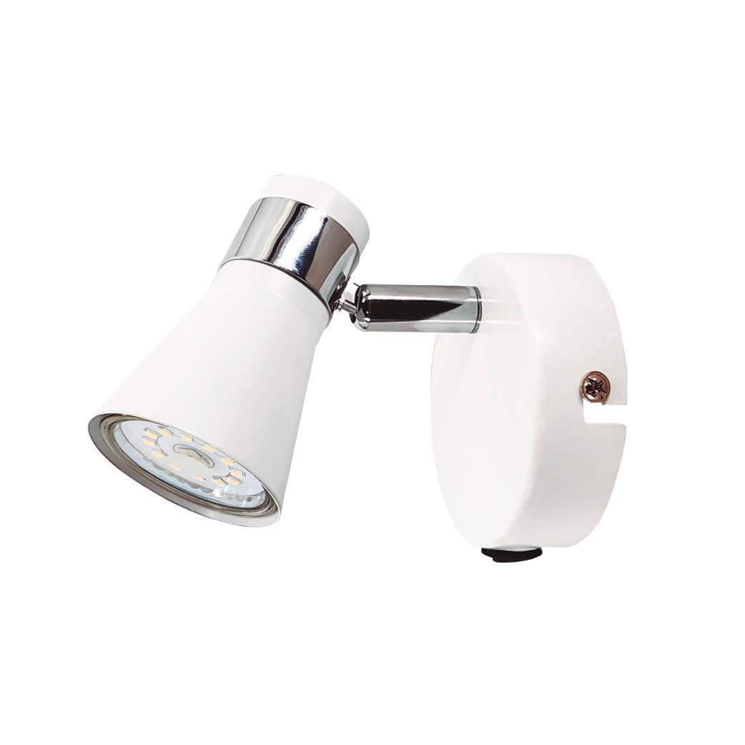 Selna simple wall spotlight with switch GU10 white