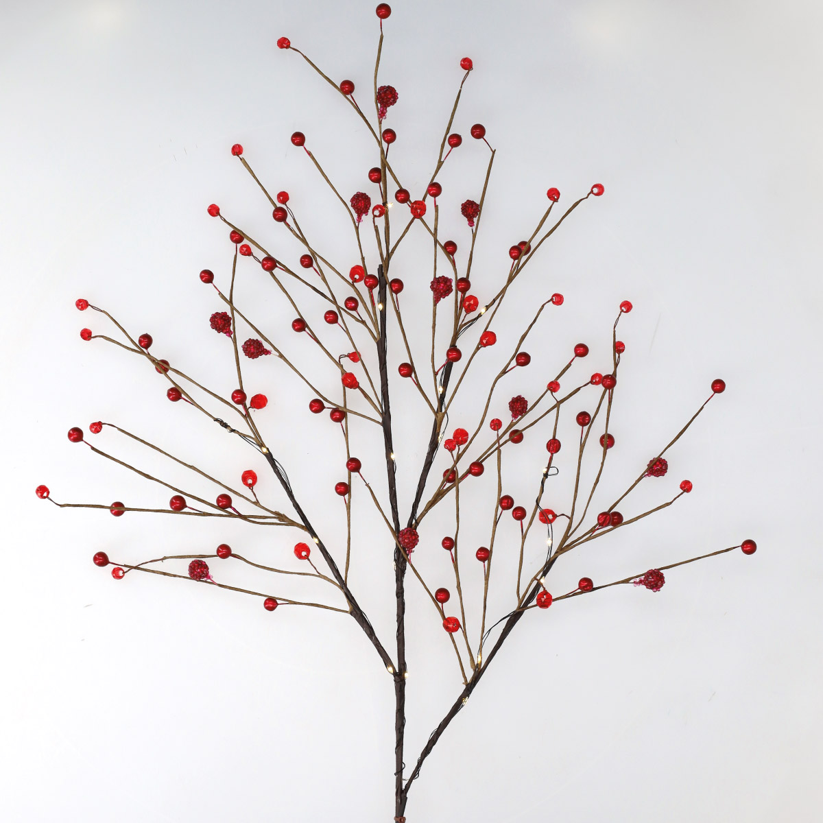 Branche décorative LED baies rouges 0,8 M Lumière chaude