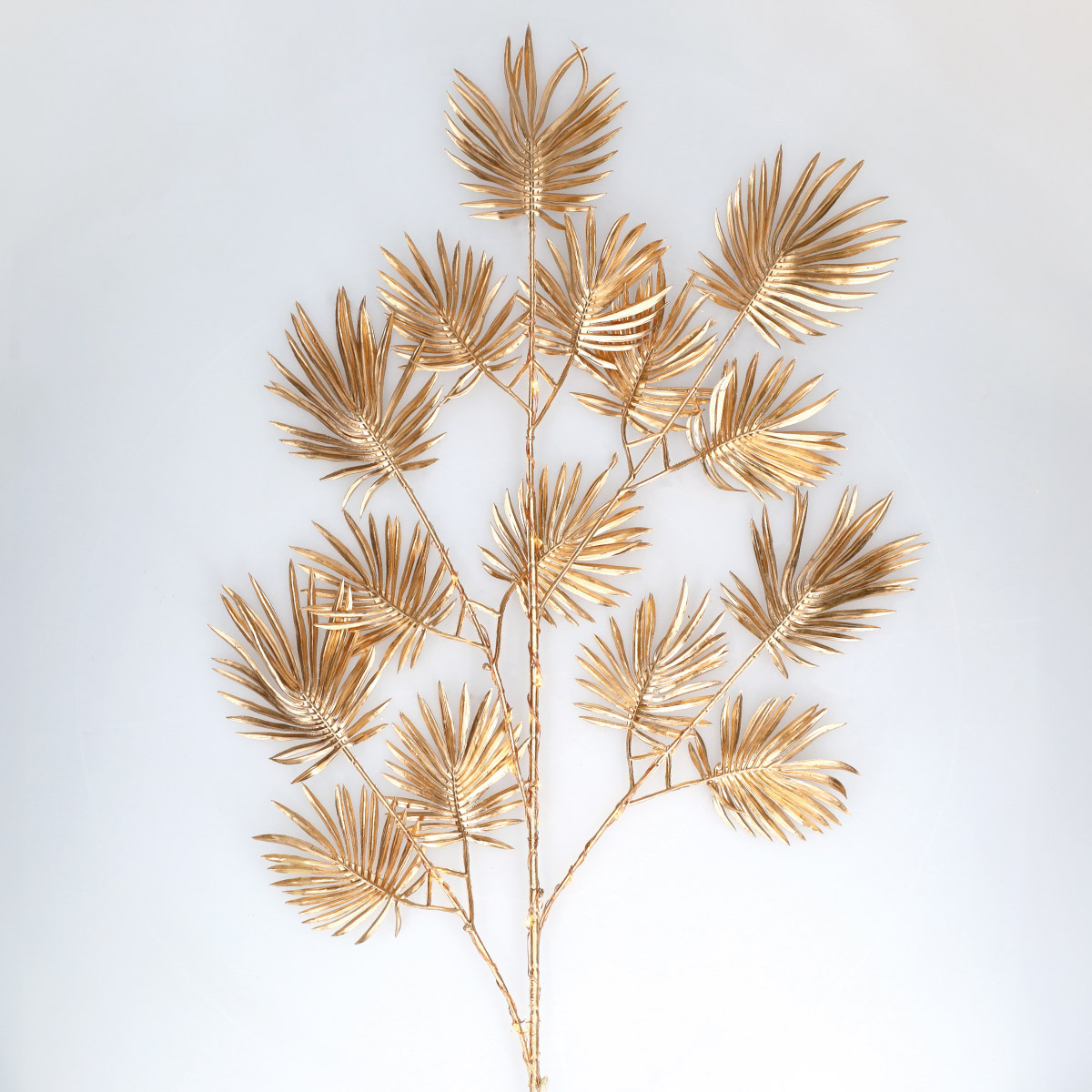 Branche décorative LED feuilles de palmier dorées 0,75 M Lumière chaude