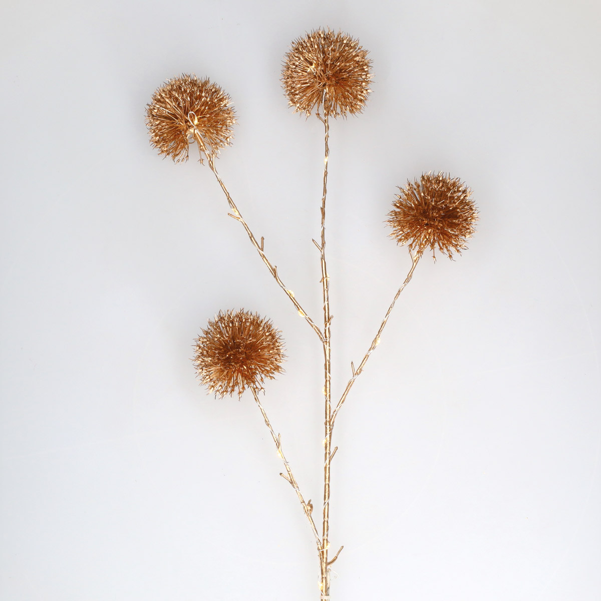 0,75M Golden LED branch with dandelions Warm White
