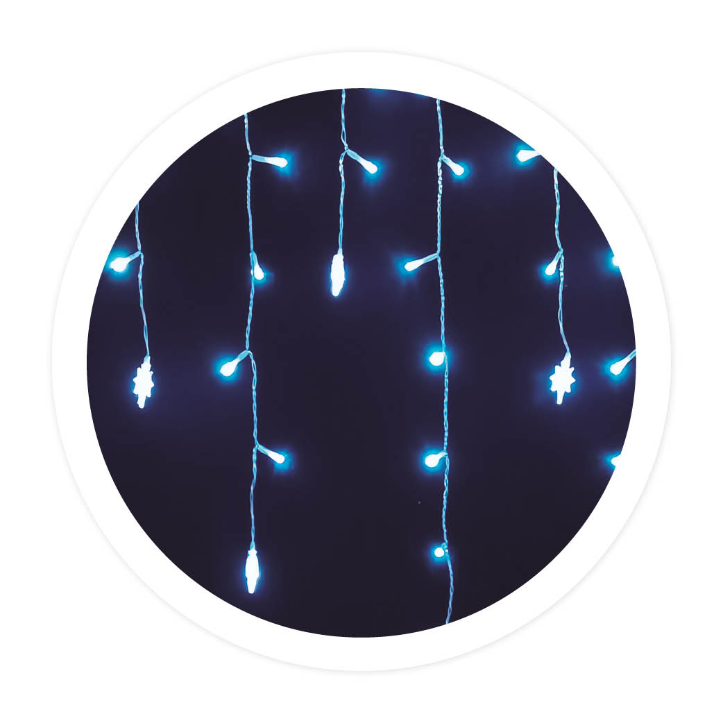 Cortina LED con estrellas 2,3Mx4 alturas 8 funciones Luz fría