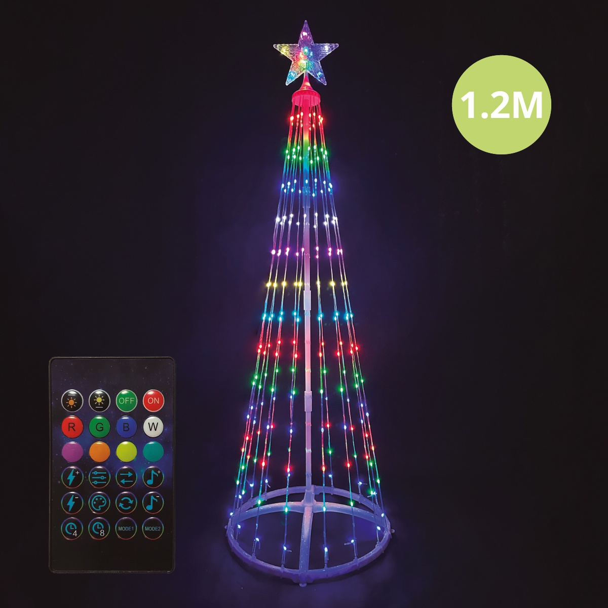1,2M USB LED Tree with remote 32 functions RGB IP44
