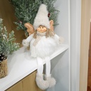 Anjo de LED Haniel de 48 cm com pernas suspensas, 2 lâmpadas CR2032, cinza e branco.