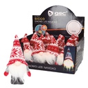 Sicco Red and White LED Christmas standing gnome 16cm 2xLR44 - 12pcs display