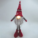 Kazbo Red and Grey LED Christmas standing gnome 40cm 2xCR2032