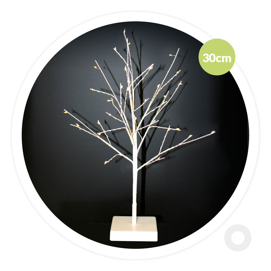 Árvore decorativa LED Cumia 30 cm 2 x AA Branco