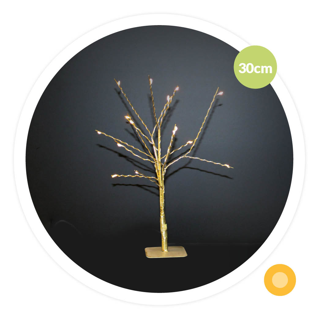 Cumia decorative LED tree 30Cm 2xAA Gold